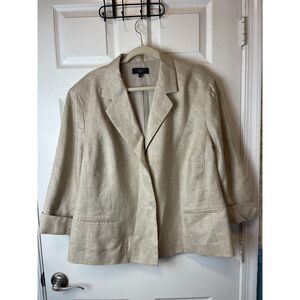 Talbots Woman Metallic Linen Blend Blazer & Pants Set – Size 24W/22W